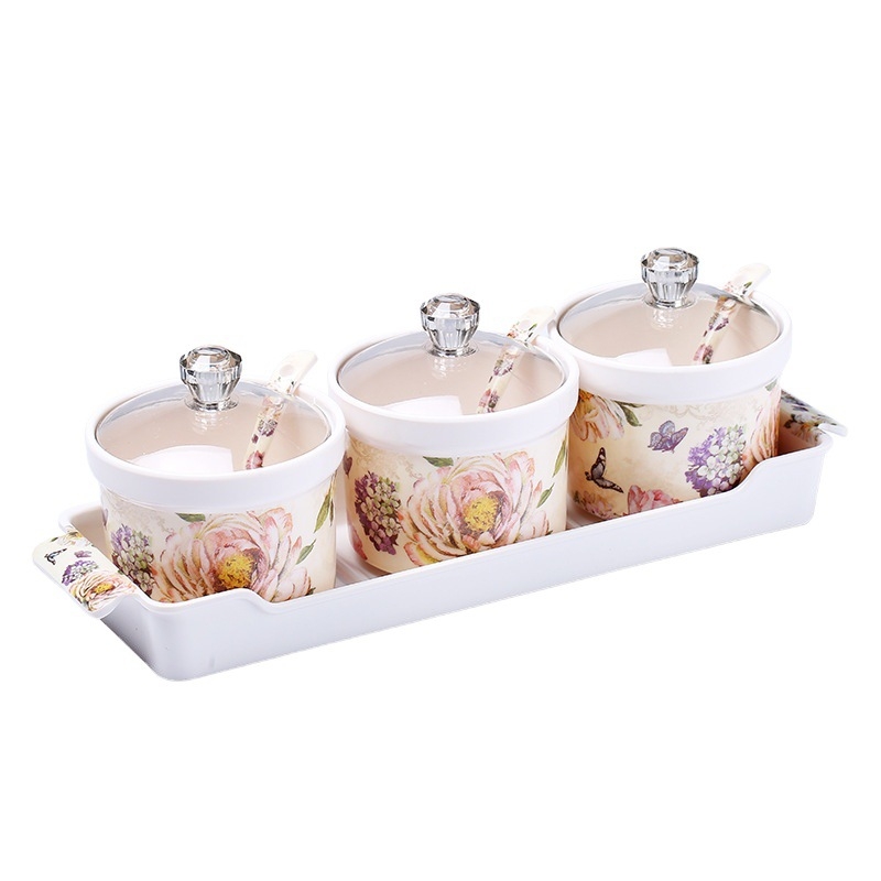 Set borcănele pentru condimente din melamină – recipiente rotunde pentru depozitare în bucătărie, imprimare a logo-ului și personalizare