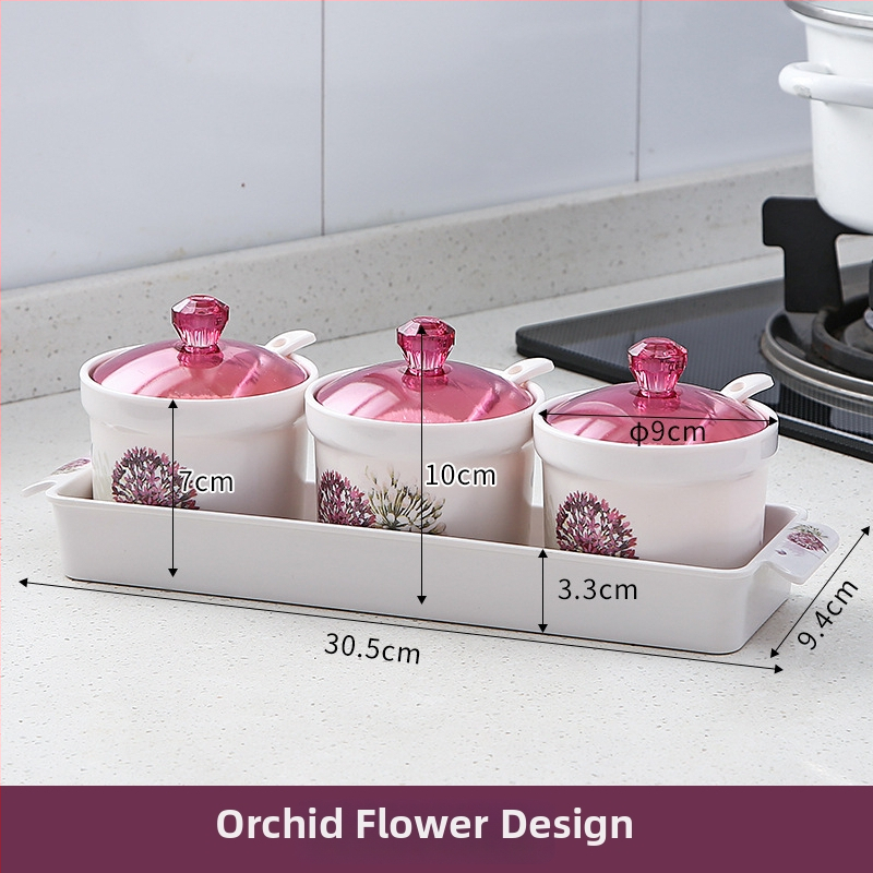 Set borcănele pentru condimente din melamină – recipiente rotunde pentru depozitare în bucătărie, imprimare a logo-ului și personalizare