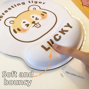 Tastatură și mouse pad cu design ursuleț, protecție pentru încheieturi, dublă față, anti-derapare, USB hub