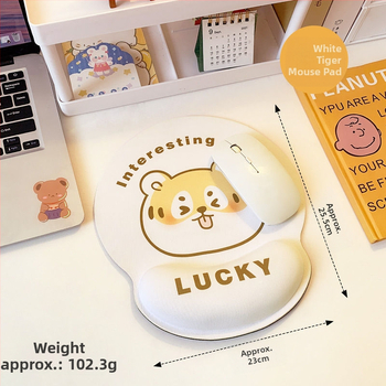 Tastatură și mouse pad cu design ursuleț, protecție pentru încheieturi, dublă față, anti-derapare, USB hub