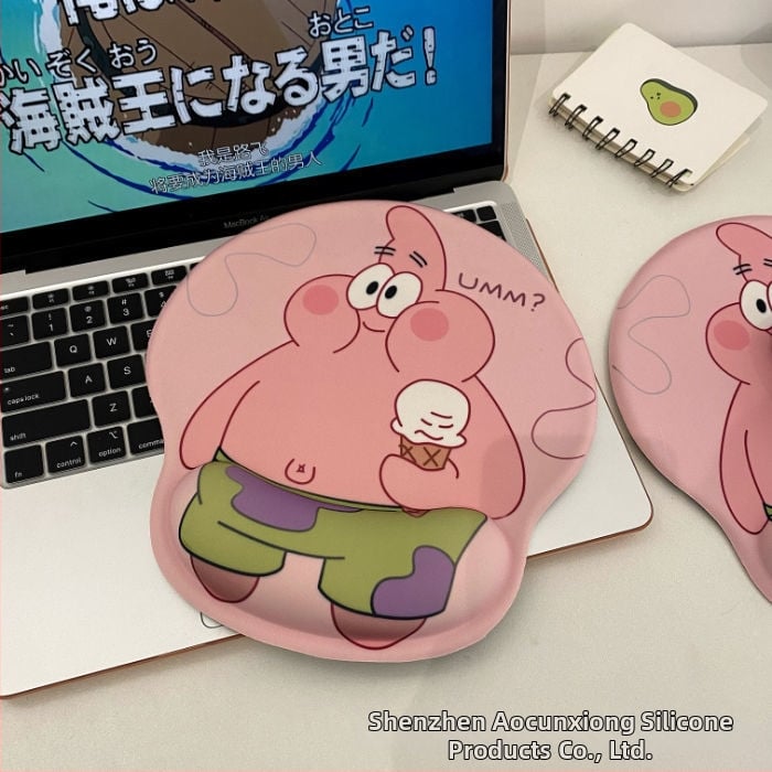 Tastatură și mouse pad cu design ursuleț, protecție pentru încheieturi, dublă față, anti-derapare, USB hub