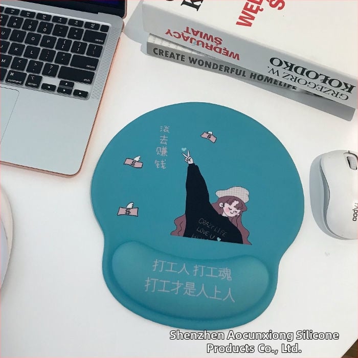 Tastatură și mouse pad cu design ursuleț, protecție pentru încheieturi, dublă față, anti-derapare, USB hub