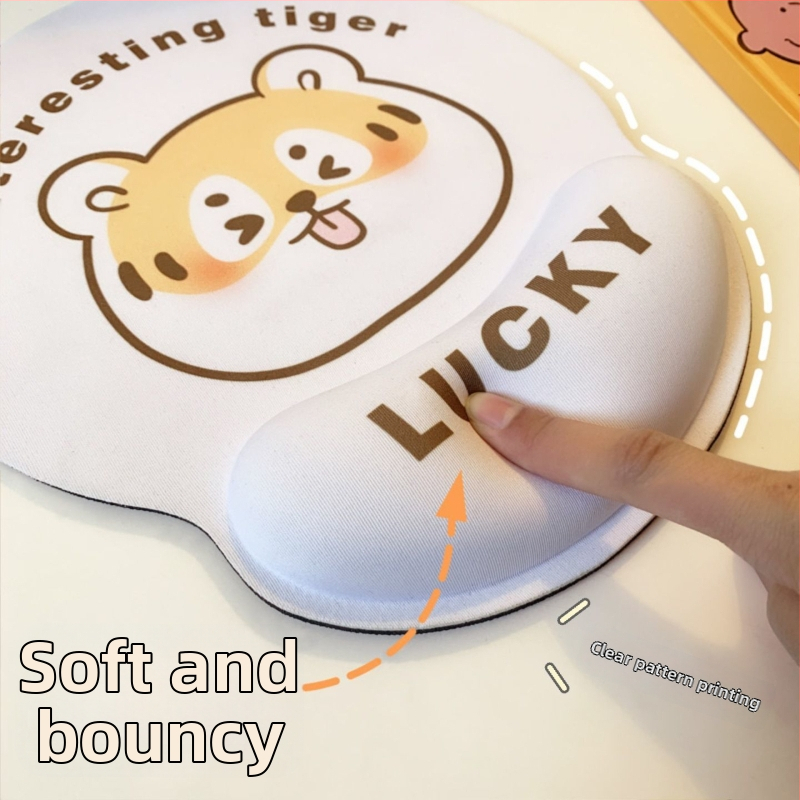 Tastatură și mouse pad cu design ursuleț, protecție pentru încheieturi, dublă față, anti-derapare, USB hub