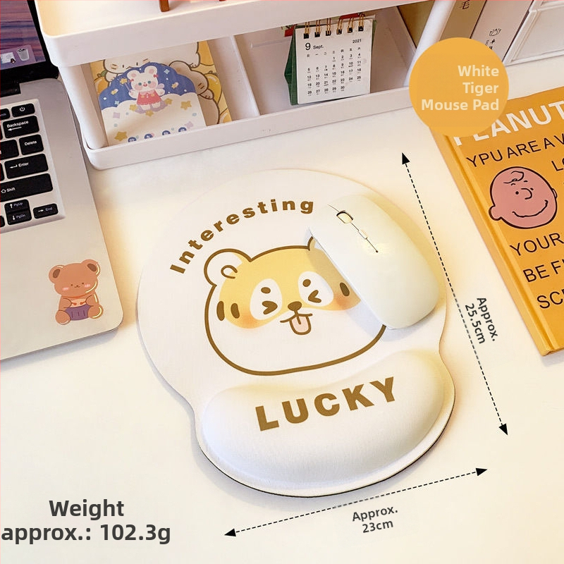 Tastatură și mouse pad cu design ursuleț, protecție pentru încheieturi, dublă față, anti-derapare, USB hub