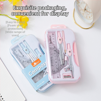 Lidemei Set de desen pentru elevi, nouă piese: compas, riglă