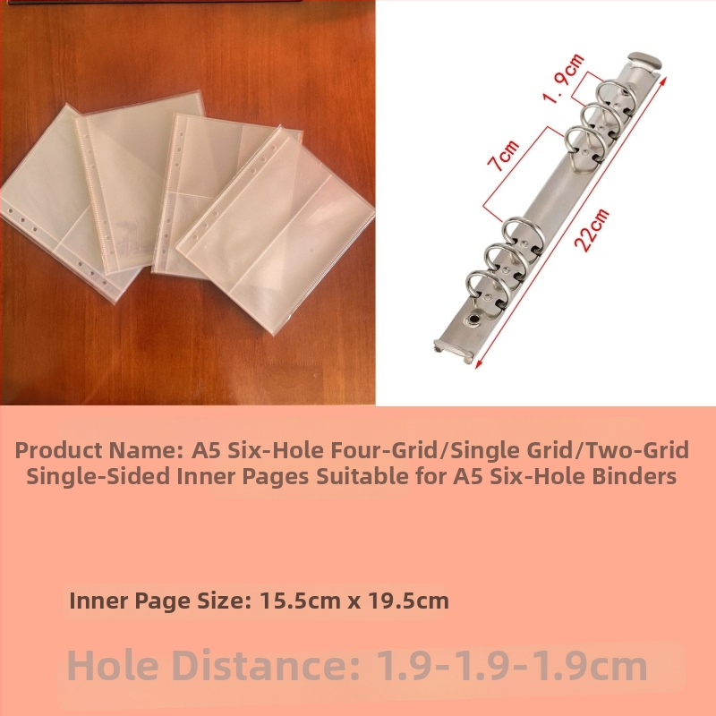 Album A5 pentru carduri, cu 6 găuri, 10 file, pagini interioare PP cu două fețe, pentru fani idoli, compatibil cu refili loose-leaf