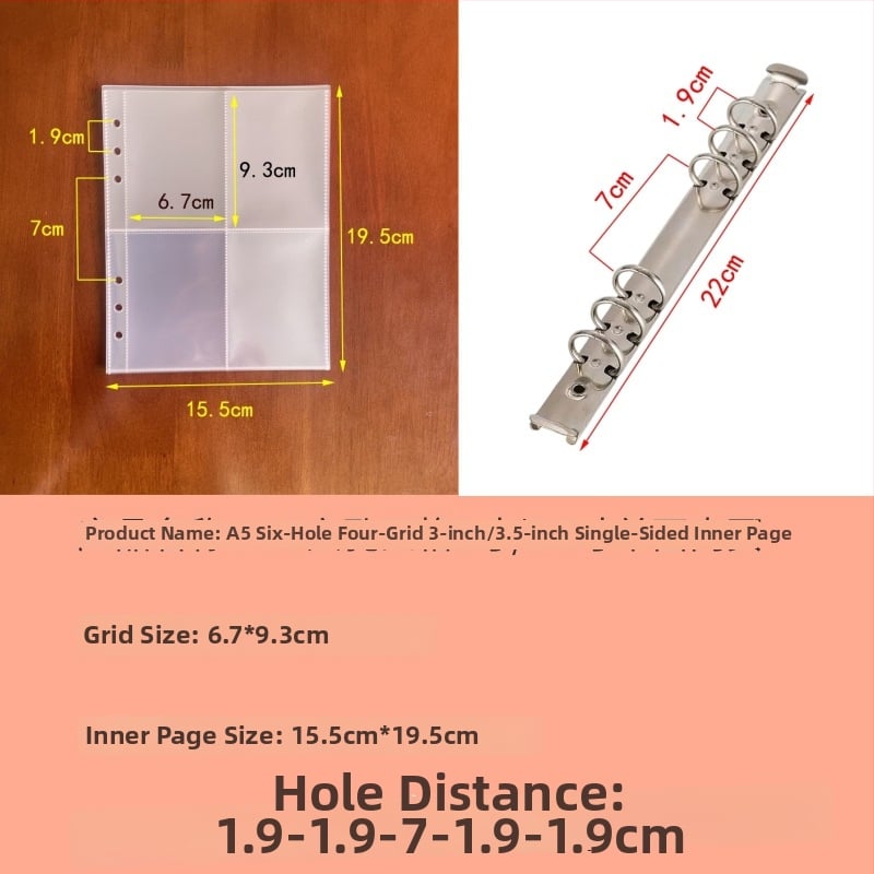 Album A5 pentru carduri, cu 6 găuri, 10 file, pagini interioare PP cu două fețe, pentru fani idoli, compatibil cu refili loose-leaf