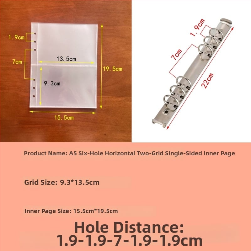 Album A5 pentru carduri, cu 6 găuri, 10 file, pagini interioare PP cu două fețe, pentru fani idoli, compatibil cu refili loose-leaf