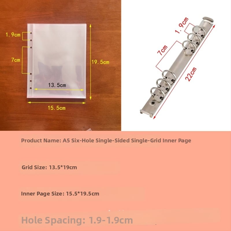 Album A5 pentru carduri, cu 6 găuri, 10 file, pagini interioare PP cu două fețe, pentru fani idoli, compatibil cu refili loose-leaf