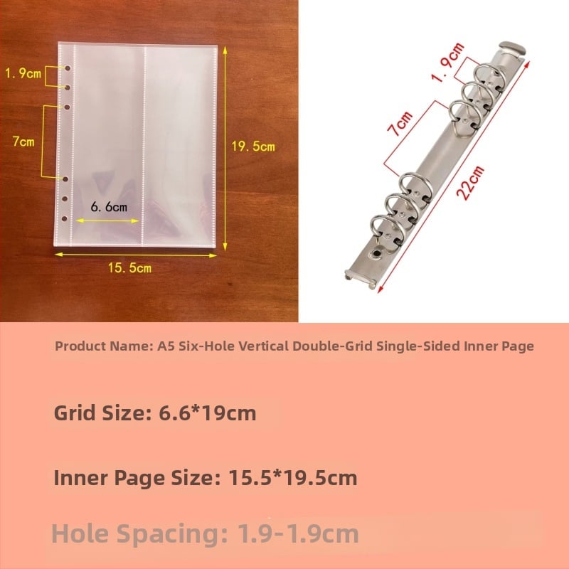 Album A5 pentru carduri, cu 6 găuri, 10 file, pagini interioare PP cu două fețe, pentru fani idoli, compatibil cu refili loose-leaf