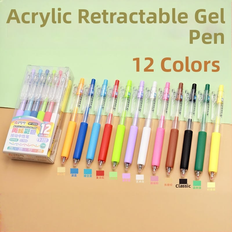 Στυλό Push-Type με μύτη Bullet-Tip, Νιβ από Ανοξείδωτο Ατσάλι, Πλαστικό περίβλημα, Μη Διαγραφόμενο, Κατάλληλο για σχέδια και γραφή