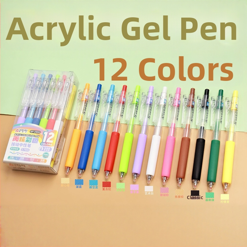 Στυλό Push-Type με μύτη Bullet-Tip, Νιβ από Ανοξείδωτο Ατσάλι, Πλαστικό περίβλημα, Μη Διαγραφόμενο, Κατάλληλο για σχέδια και γραφή