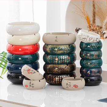 Scrumiere ceramică | Ornament decorativ de birou în stil retro (Material: ceramică; Funcție: decorare; Personalizare: disponibilă)