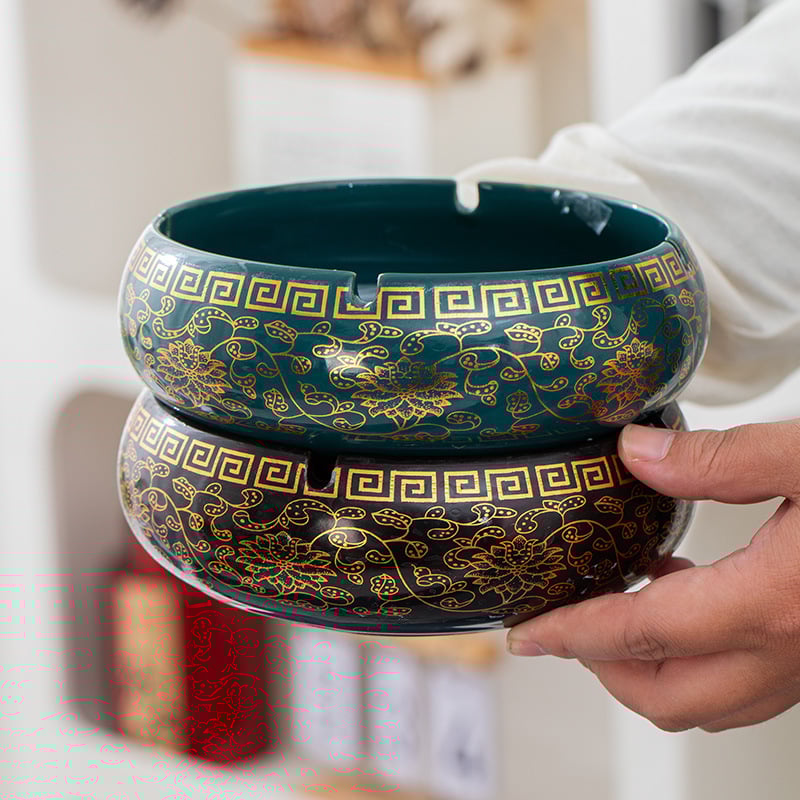 Scrumiere ceramică | Ornament decorativ de birou în stil retro (Material: ceramică; Funcție: decorare; Personalizare: disponibilă)