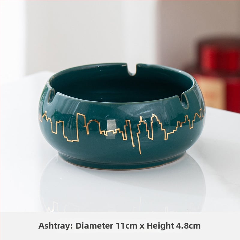 Scrumiere ceramică | Ornament decorativ de birou în stil retro (Material: ceramică; Funcție: decorare; Personalizare: disponibilă)