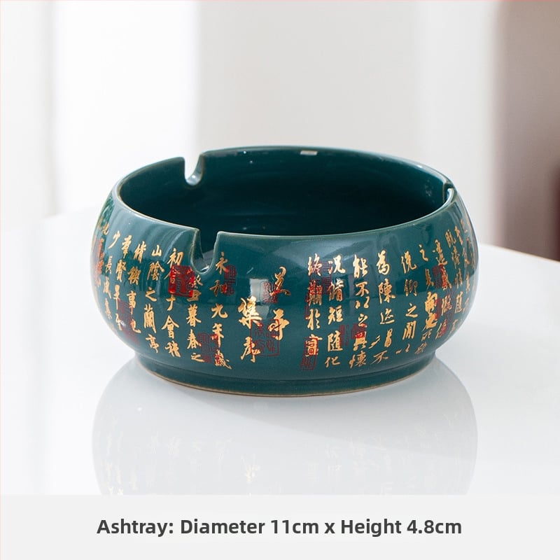 Scrumiere ceramică | Ornament decorativ de birou în stil retro (Material: ceramică; Funcție: decorare; Personalizare: disponibilă)