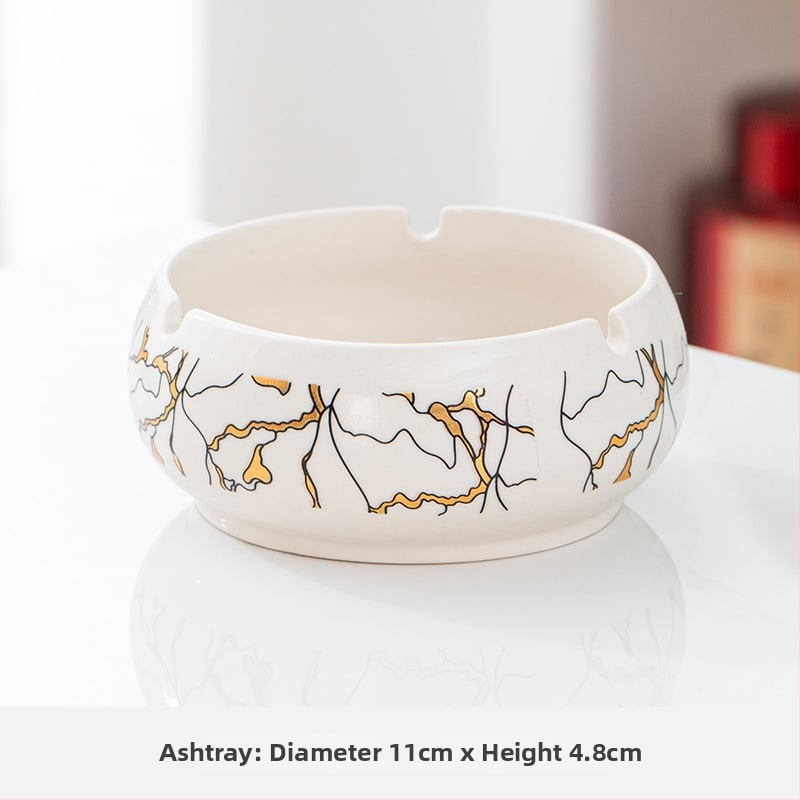 Scrumiere ceramică | Ornament decorativ de birou în stil retro (Material: ceramică; Funcție: decorare; Personalizare: disponibilă)