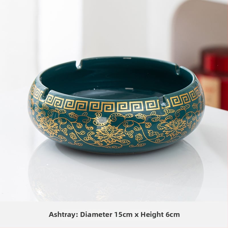 Scrumiere ceramică | Ornament decorativ de birou în stil retro (Material: ceramică; Funcție: decorare; Personalizare: disponibilă)