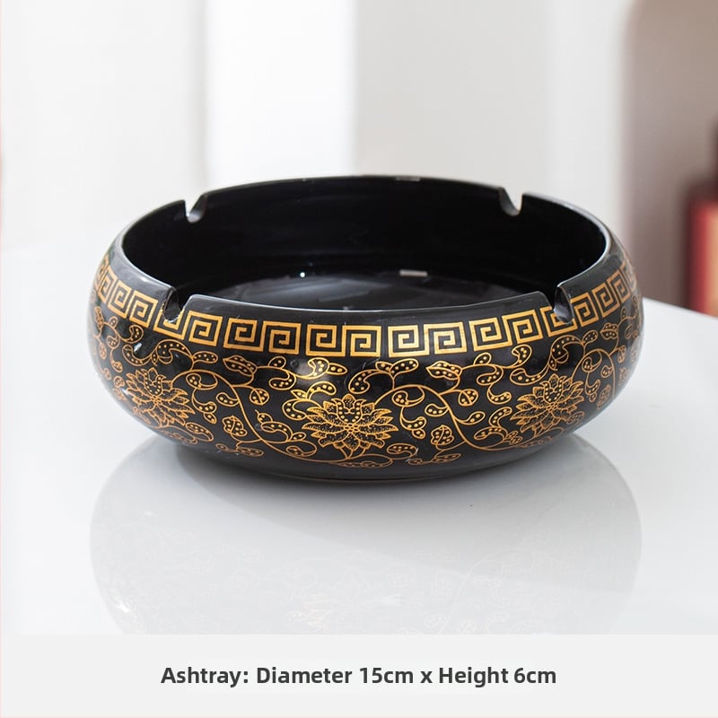 Scrumiere ceramică | Ornament decorativ de birou în stil retro (Material: ceramică; Funcție: decorare; Personalizare: disponibilă)