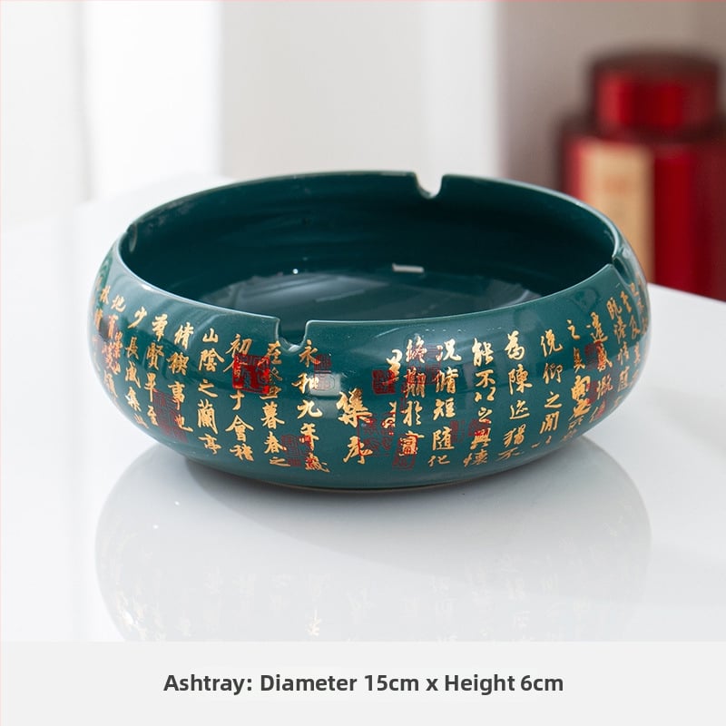 Scrumiere ceramică | Ornament decorativ de birou în stil retro (Material: ceramică; Funcție: decorare; Personalizare: disponibilă)