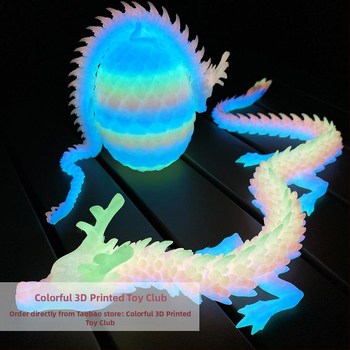 Set Dragon Egg imprimat 3D cu cameleon — PLA, proces de producție: rășină, carcasă din plastic, formă: tub pastă de dinți, ornament