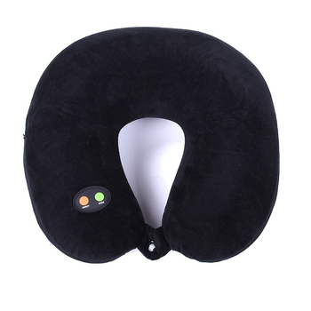 Μαξιλάρι αυχένα σε σχήμα U με δόνηση ενός επιπέδου για μασάζ στο ταξίδι, γέμισμα από κόκκους αφρού, ύφασμα Crystal Velvet, μοντέρνο μινιμαλιστικό στυλ