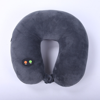 Μαξιλάρι αυχένα σε σχήμα U με δόνηση ενός επιπέδου για μασάζ στο ταξίδι, γέμισμα από κόκκους αφρού, ύφασμα Crystal Velvet, μοντέρνο μινιμαλιστικό στυλ