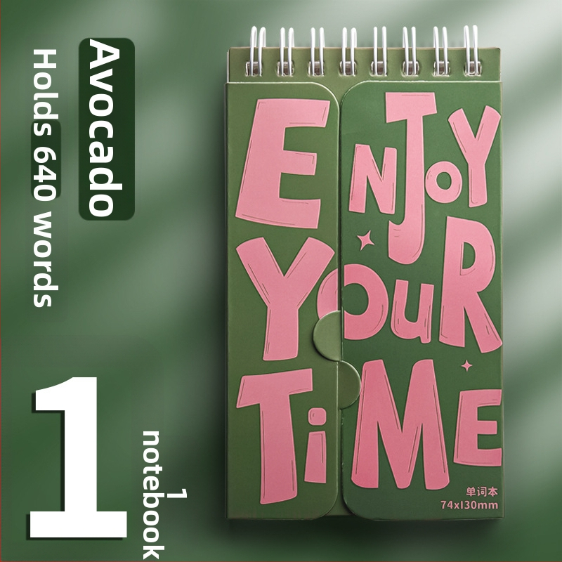 Kaba Bear Mini Jurnal de vocabular engleză cu curba memoriei Ebbinghaus, Portabil, Cu foi detașabile