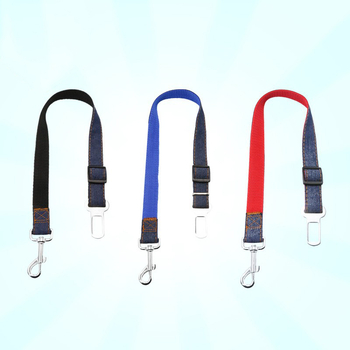 Wang Xingyu Lesă auto retractabilă pentru animale de companie – curea de tracțiune din material textil pentru câini, cataramă, anti-pierdere în mașină