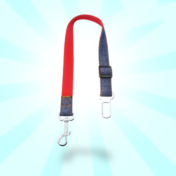 Wang Xingyu Lesă auto retractabilă pentru animale de companie – curea de tracțiune din material textil pentru câini, cataramă, anti-pierdere în mașină