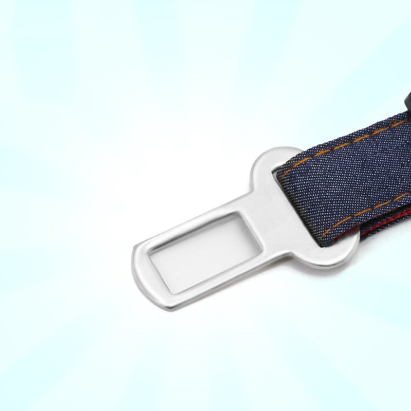 Wang Xingyu Lesă auto retractabilă pentru animale de companie – curea de tracțiune din material textil pentru câini, cataramă, anti-pierdere în mașină