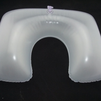 Pernă pentru gât în formă de U, gonflabilă, cu material PVC și căptușeală din flanel, pentru camping în aer liber și somn pe o parte, înălțime 10.1-15 cm