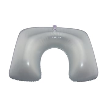 Pernă pentru gât în formă de U, gonflabilă, cu material PVC și căptușeală din flanel, pentru camping în aer liber și somn pe o parte, înălțime 10.1-15 cm