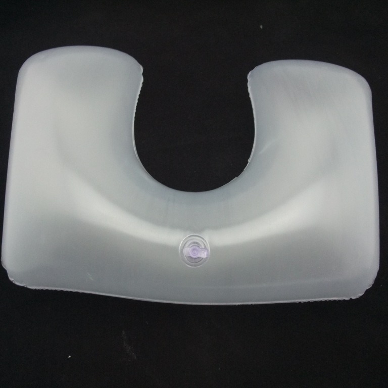 Pernă pentru gât în formă de U, gonflabilă, cu material PVC și căptușeală din flanel, pentru camping în aer liber și somn pe o parte, înălțime 10.1-15 cm