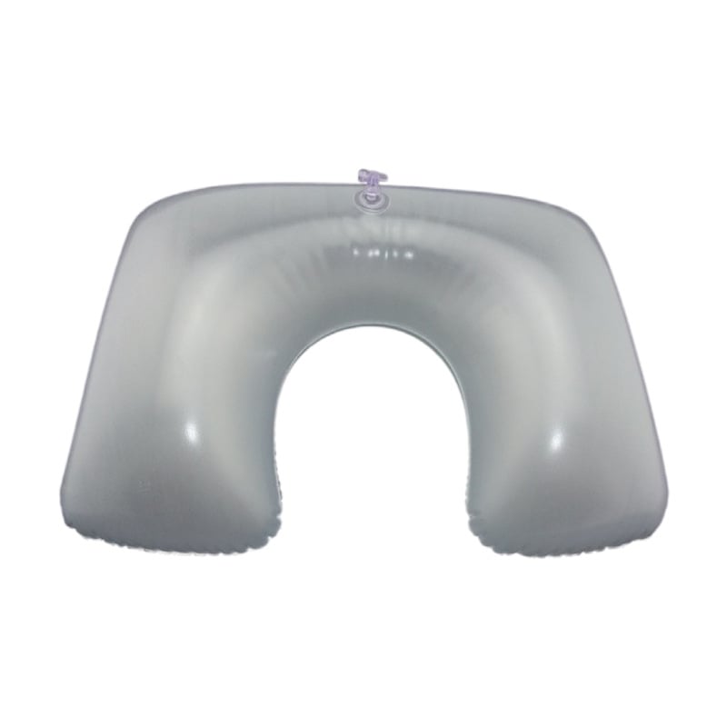 Pernă pentru gât în formă de U, gonflabilă, cu material PVC și căptușeală din flanel, pentru camping în aer liber și somn pe o parte, înălțime 10.1-15 cm