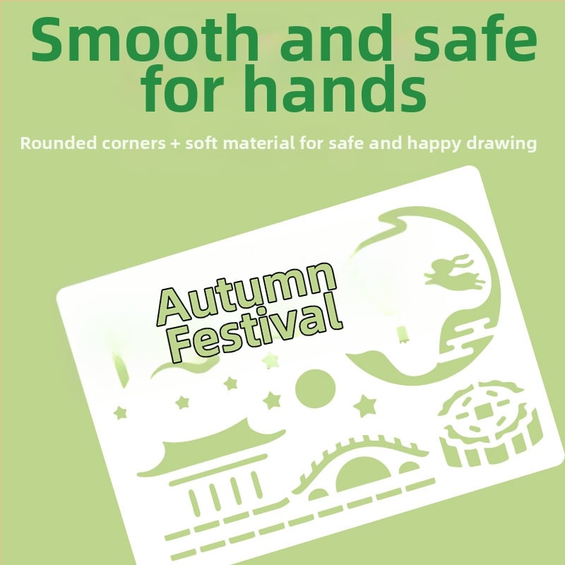 Set de șabloane de trasare pentru elevi din ciclul primar și gimnazial — șabloane goale pentru trasare, teme de sărbători, materiale: hârtie + PET, stil coreean, imprimare, cod produs SCB-001