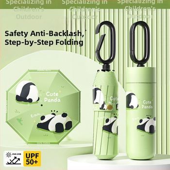 Παιδική ομπρέλα τριών τμημάτων με πόρπη, βινύλιο UV προστασία, 8 ακτίνες κράματος, αυτόματο κλείσιμο, για σχολείο