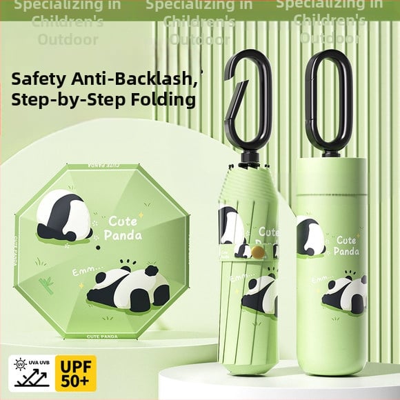 Παιδική ομπρέλα τριών τμημάτων με πόρπη, βινύλιο UV προστασία, 8 ακτίνες κράματος, αυτόματο κλείσιμο, για σχολείο