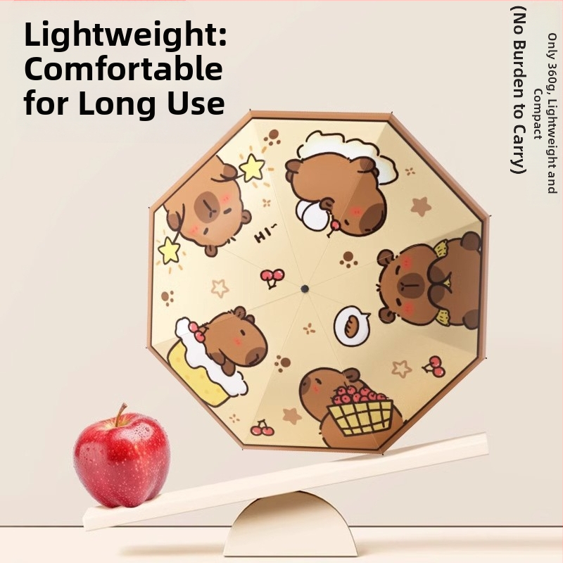 Παιδική ομπρέλα τριών τμημάτων με πόρπη, βινύλιο UV προστασία, 8 ακτίνες κράματος, αυτόματο κλείσιμο, για σχολείο