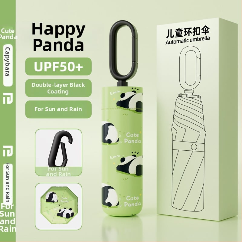 Παιδική ομπρέλα τριών τμημάτων με πόρπη, βινύλιο UV προστασία, 8 ακτίνες κράματος, αυτόματο κλείσιμο, για σχολείο