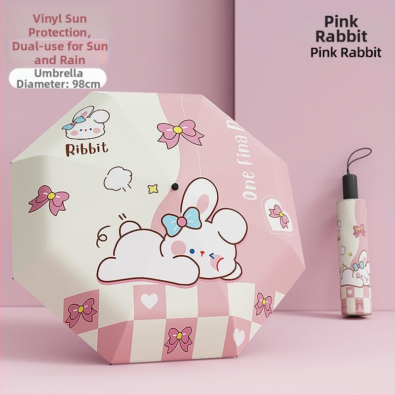 Παιδική ομπρέλα τριών τμημάτων με πόρπη, βινύλιο UV προστασία, 8 ακτίνες κράματος, αυτόματο κλείσιμο, για σχολείο