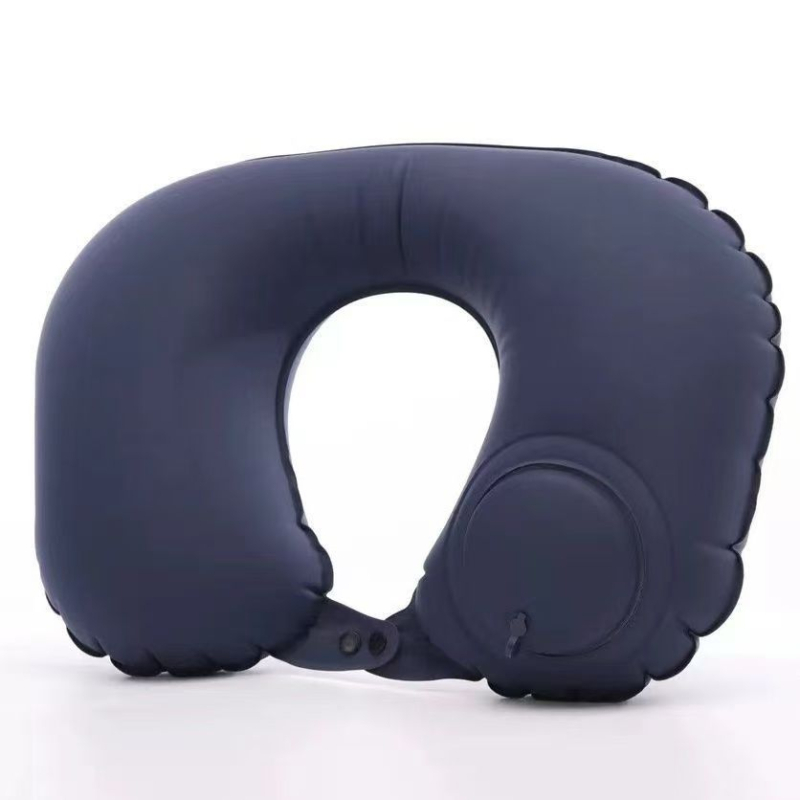 Perne de gât gonflabile în formă U, PVC cu flocking, pentru călătorii, ușoară și portabilă, model 2024060801