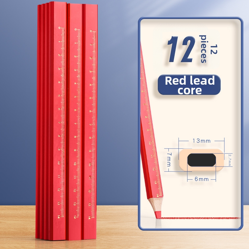 Creion pentru tâmplărie destinat trasării liniilor — fix, carcasă din lemn, model 7B13-1, brand Reversal