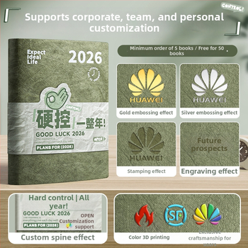 Caiet cu planificare pentru 2026: calendar și gestionare a timpului, copertă cusută cu fir, hârtie Dowling 75 g/m², 50–100 pagini, stil creativ