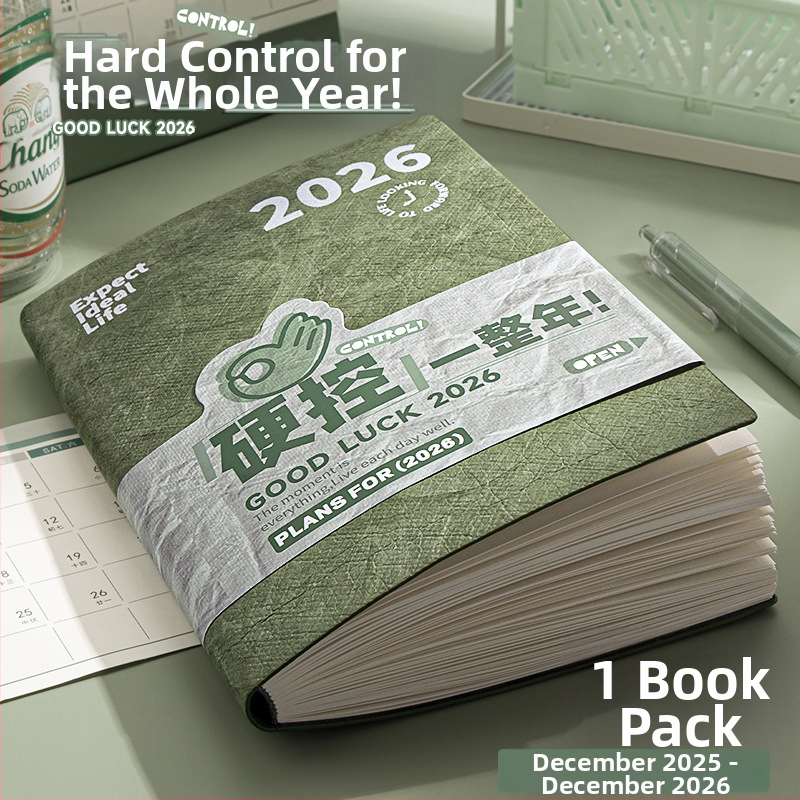 Caiet cu planificare pentru 2026: calendar și gestionare a timpului, copertă cusută cu fir, hârtie Dowling 75 g/m², 50–100 pagini, stil creativ