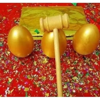 Ciocan decorativ pentru jocul cu ouă de aur, cu cap din lemn | model lt1010690566 | material poliester | cadou pentru Festivalul Qixi