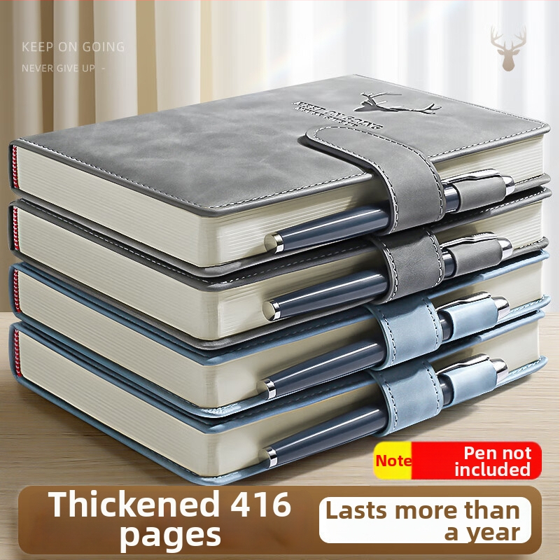 Carnet de note cu copertă din PU moale și design cap de cerb; legare cu adeziv; hârtie Daolin 80 g; peste 400 de pagini