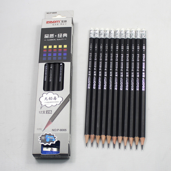 Creion 2B, corp din lemn, set de 12, pentru schițe ale elevilor și examene