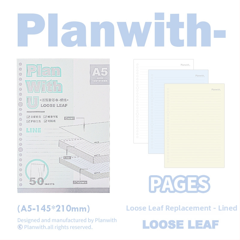 Refil pentru planificator, 50 foi, găuri 20/26, hârtie