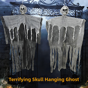 Decorațiuni craniu de Halloween pentru amenajarea spațiului – țesătură, stil festival, decoruri pentru locație